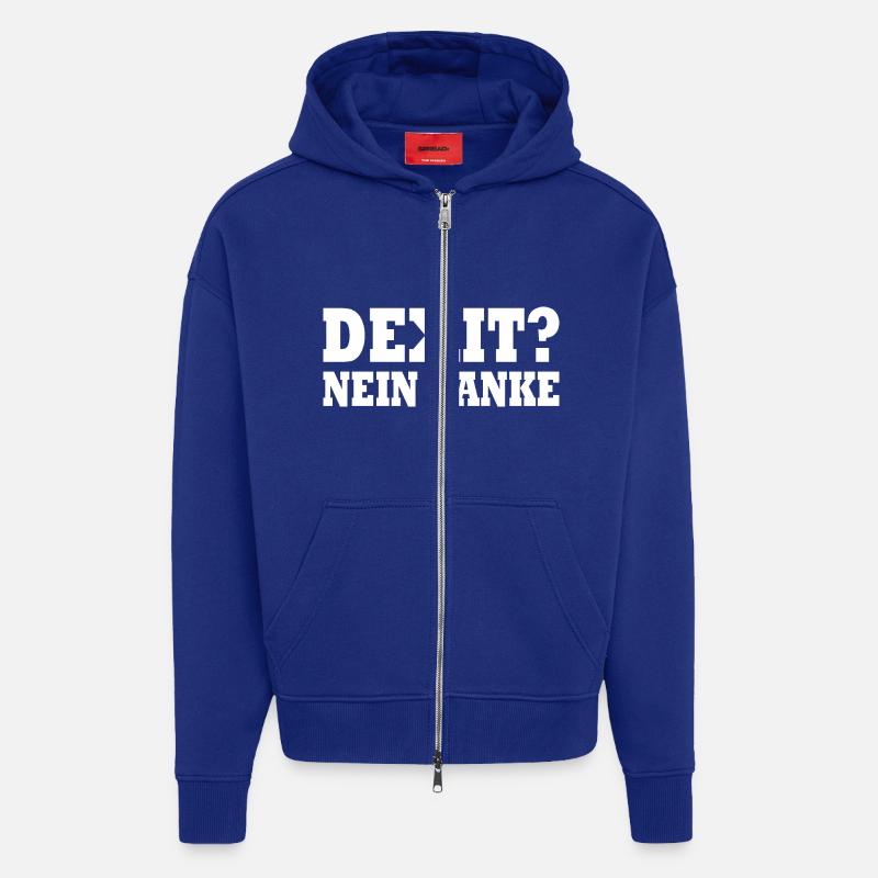 Dexit non merci - Veste à capuche bio épaisse oversize fabriqué en UE - Iconic Blue