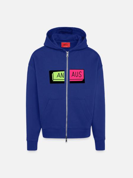 An / Aus Schalter - Zip Hoodie - made by SPREAD - Iconic Blue