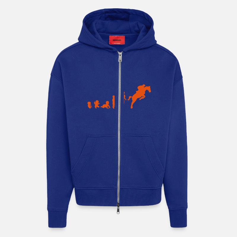 Evolution cheval9 obstacle riding his - Zip Hoodie - made by SPREAD - Iconic Blue