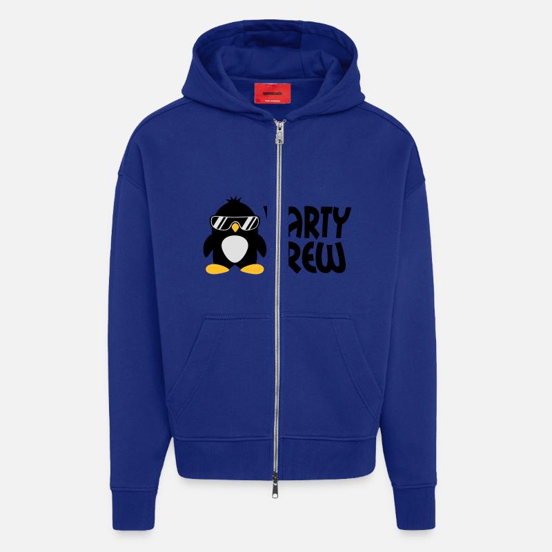 Party Crew Penguin - Zip Hoodie - made by SPREAD - Iconic Blue
