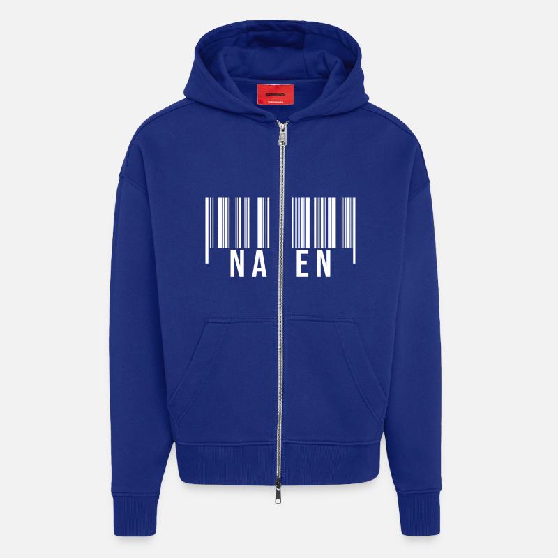 Nauen Strichcode - Zip Hoodie - made by SPREAD - Iconic Blue