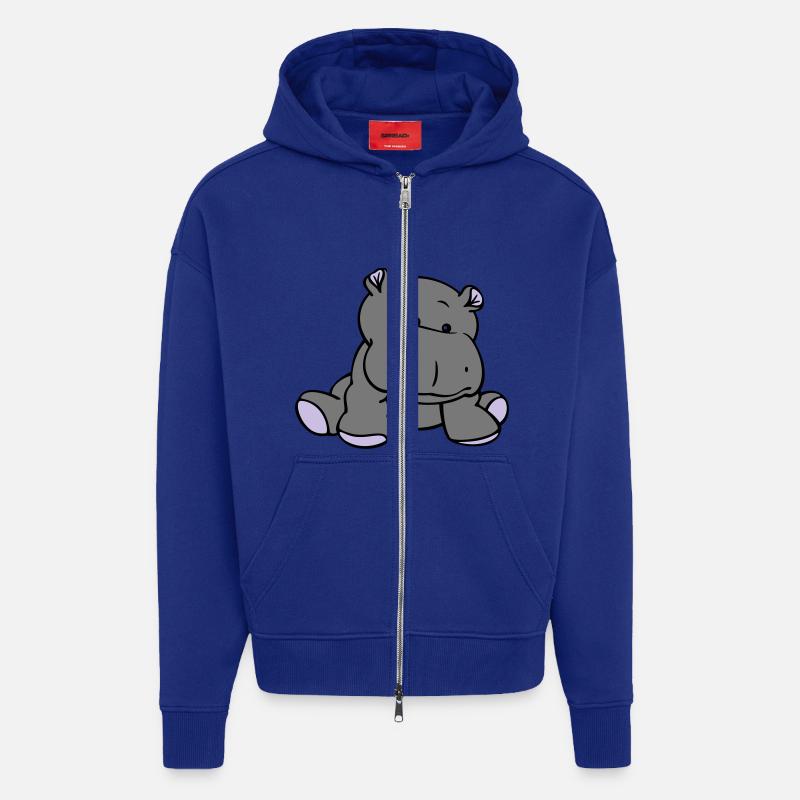Hippo- / Nilpferd- / Flusspferd-Baby (3C) - Zip Hoodie - made by SPREAD - Iconic Blue