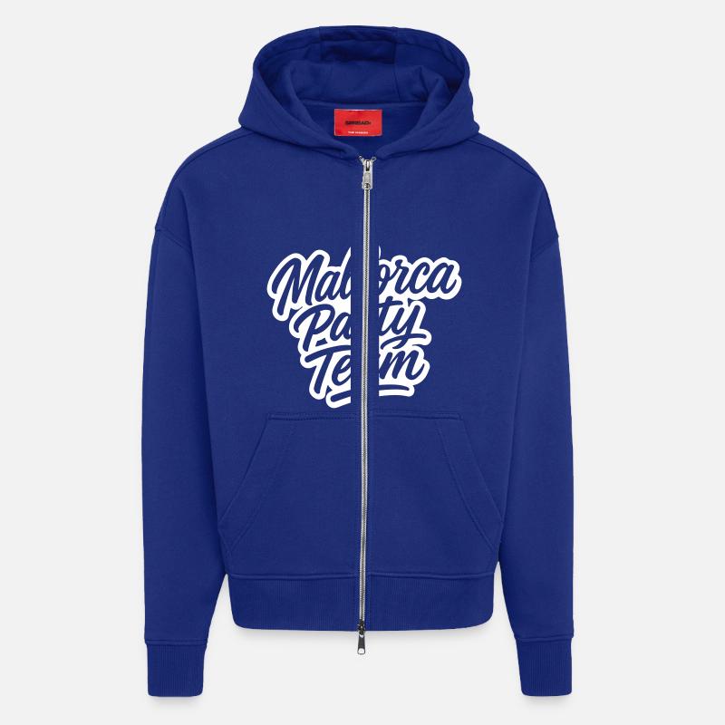 L’équipe de Mallorca Party - Veste à capuche bio épaisse oversize fabriqué en UE - Iconic Blue