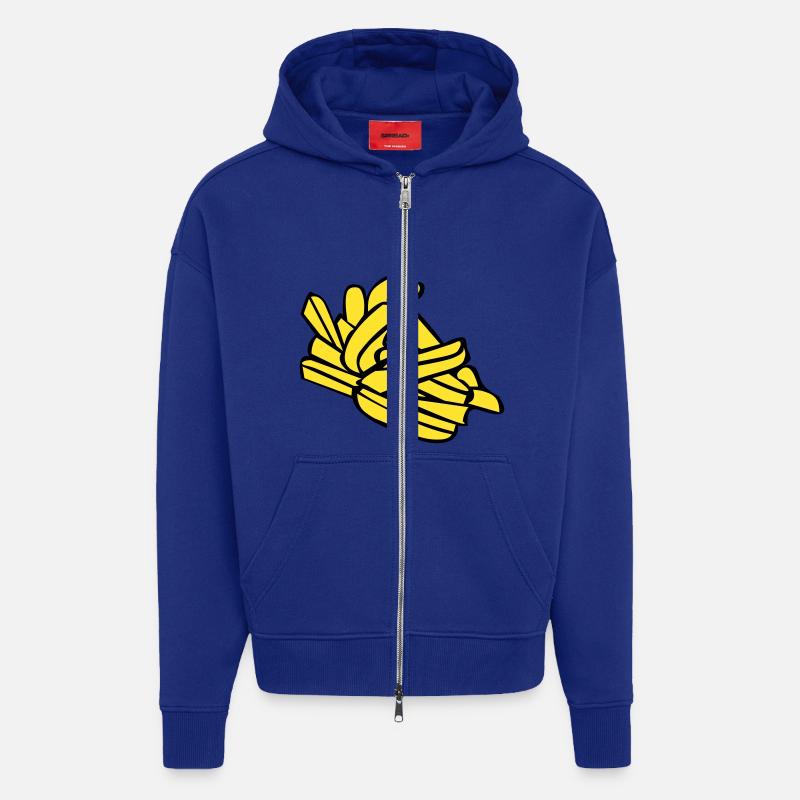 Pommes frites oder Chips - Zip Hoodie - made by SPREAD - Iconic Blue