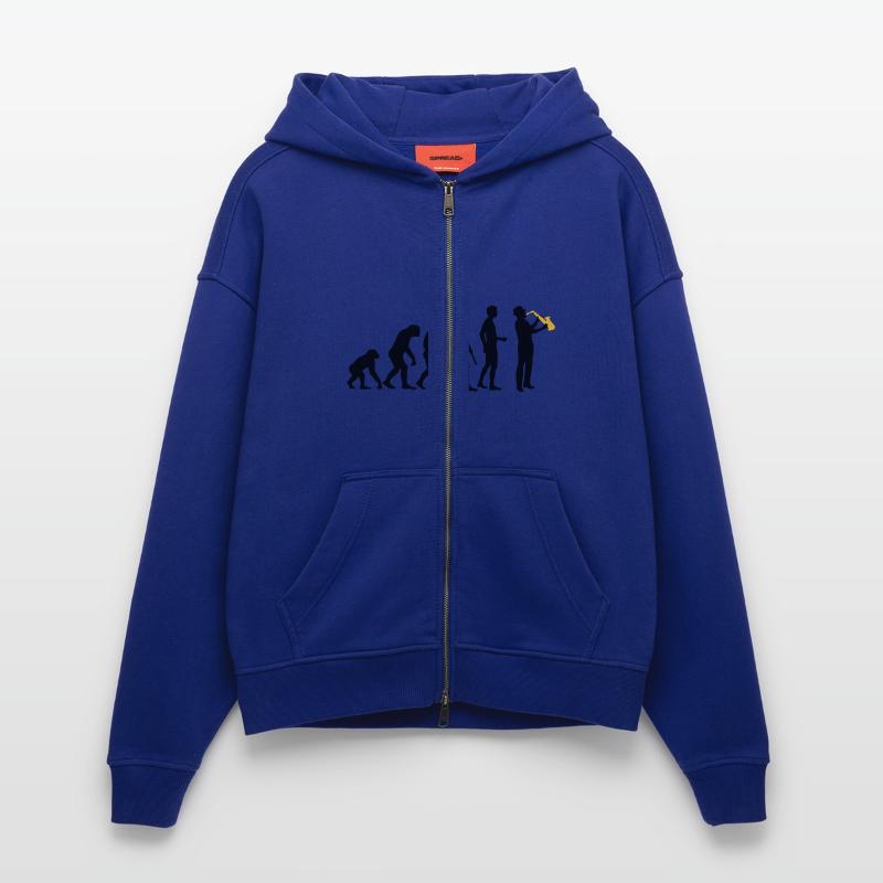 evolution_saxophon_a_2 Zip Hoodie - made by SPREAD