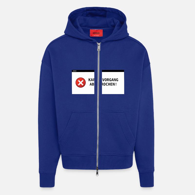 Processus de copie interrompu - Veste à capuche bio épaisse oversize fabriqué en UE - Iconic Blue