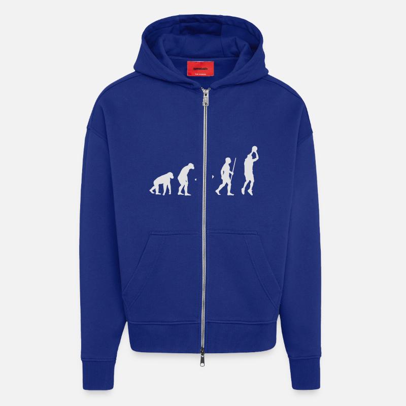 Basketballer Evolution - Zip Hoodie - made by SPREAD - Iconic Blue