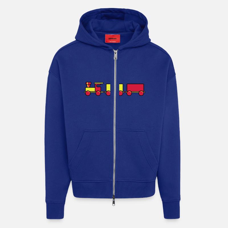 Enfant train jouet - Veste à capuche bio épaisse oversize fabriqué en UE - Iconic Blue