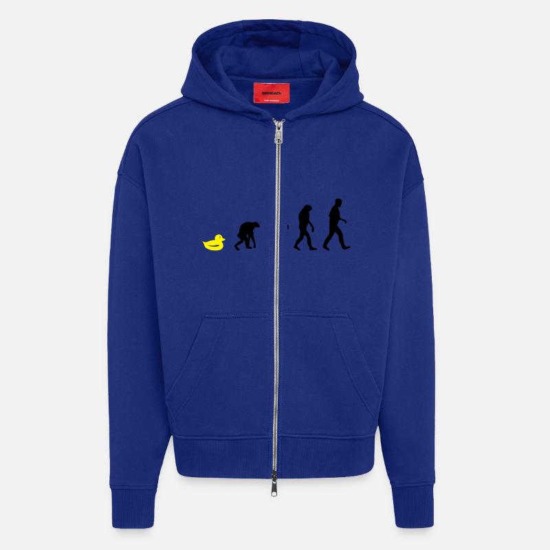 ducky evolution - Veste à capuche bio épaisse oversize fabriqué en UE - Iconic Blue