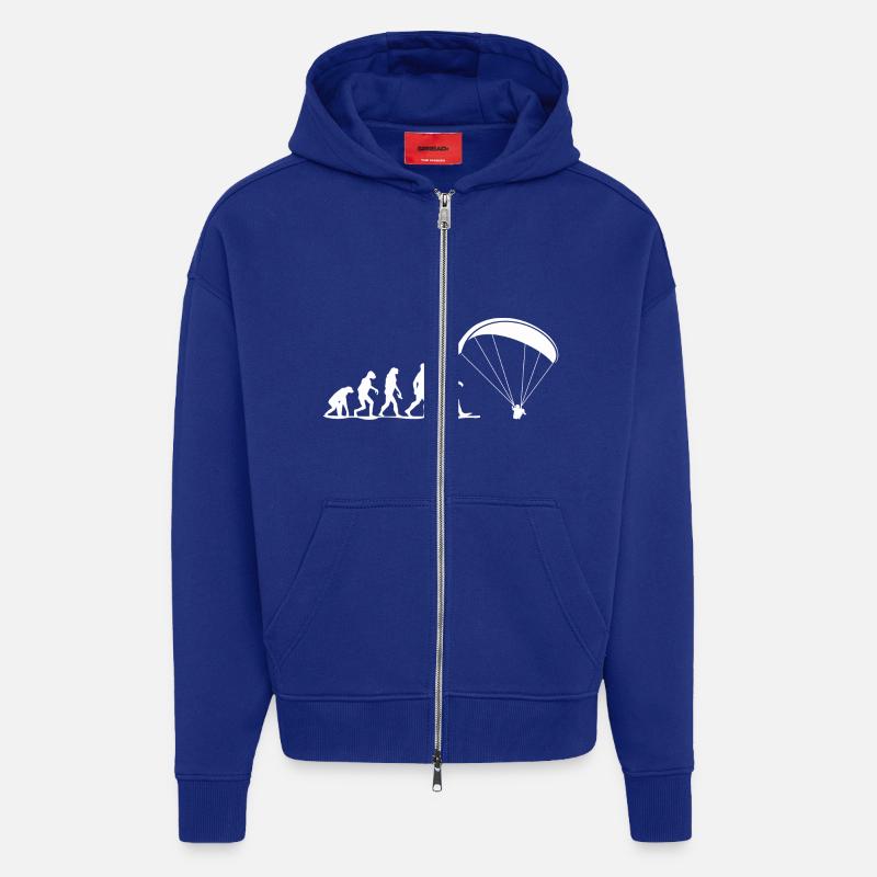evolution paragliding - Veste à capuche bio épaisse oversize fabriqué en UE - Iconic Blue