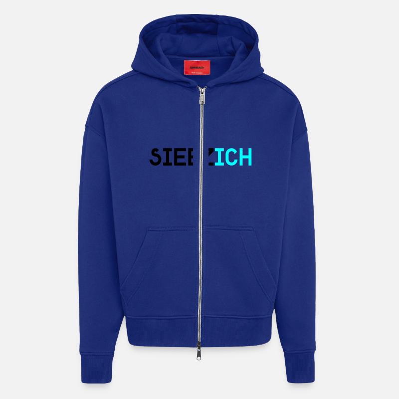 siebzich - Veste à capuche bio épaisse oversize fabriqué en UE - Iconic Blue