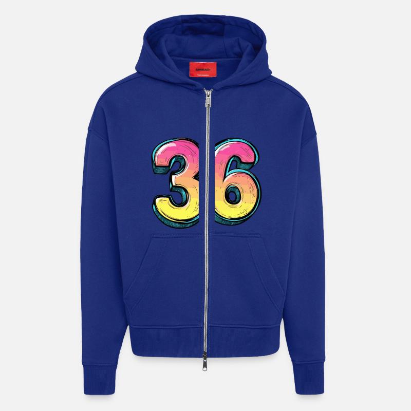 Bande dessinée à 36 numéros - Veste à capuche bio épaisse oversize fabriqué en UE - Iconic Blue
