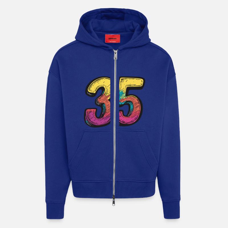 35 Zahl Comic - Zip Hoodie - made by SPREAD - Iconic Blue