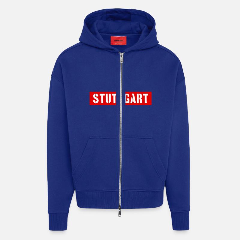 Stuttgart - Bade-Wurtemberg - Veste à capuche bio épaisse oversize fabriqué en UE - Iconic Blue