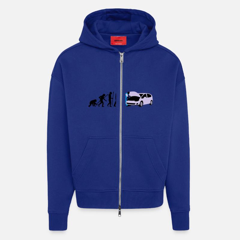 evolution_kfz_mechaniker_122013_b_3c - Zip Hoodie - made by SPREAD - Iconic Blue