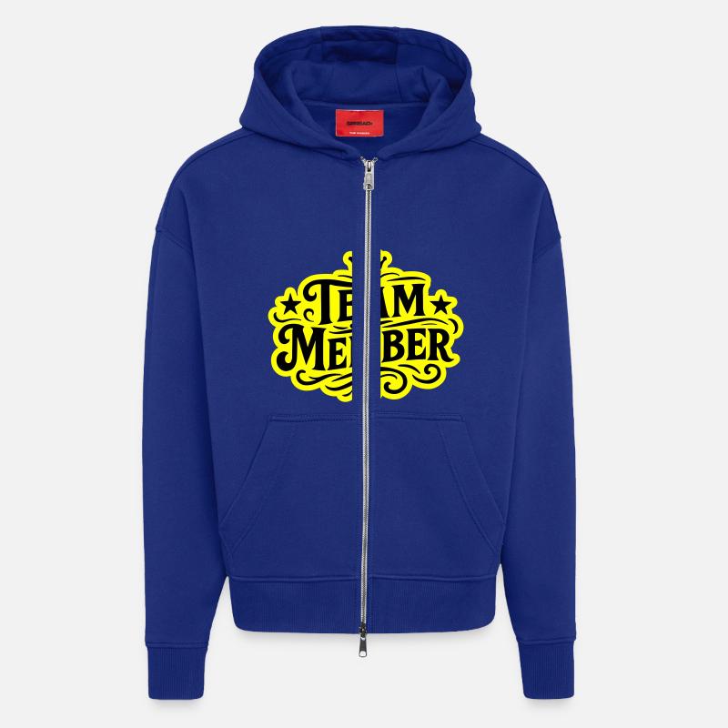 Membre de l’équipe Krone - Veste à capuche bio épaisse oversize fabriqué en UE - Iconic Blue