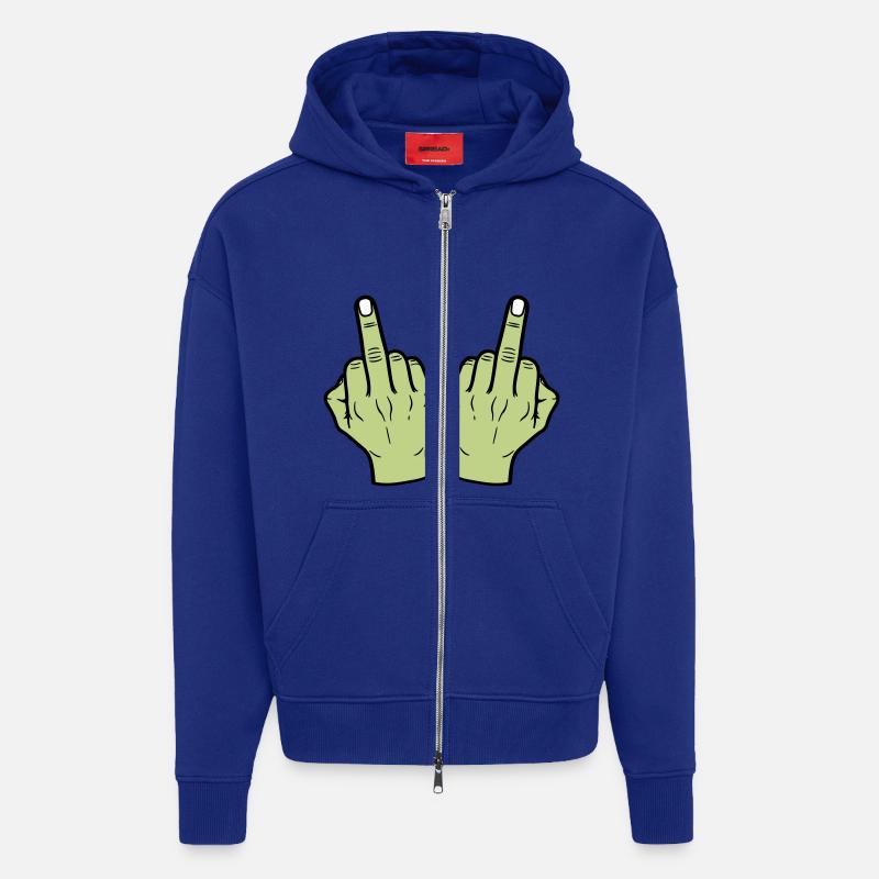 Mittelfinger Hand - Zip Hoodie - made by SPREAD - Iconic Blue