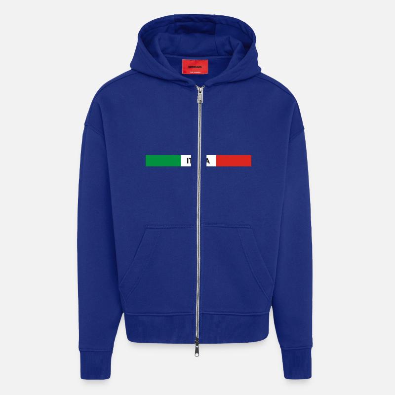 Italia - Veste à capuche bio épaisse oversize fabriqué en UE - Iconic Blue