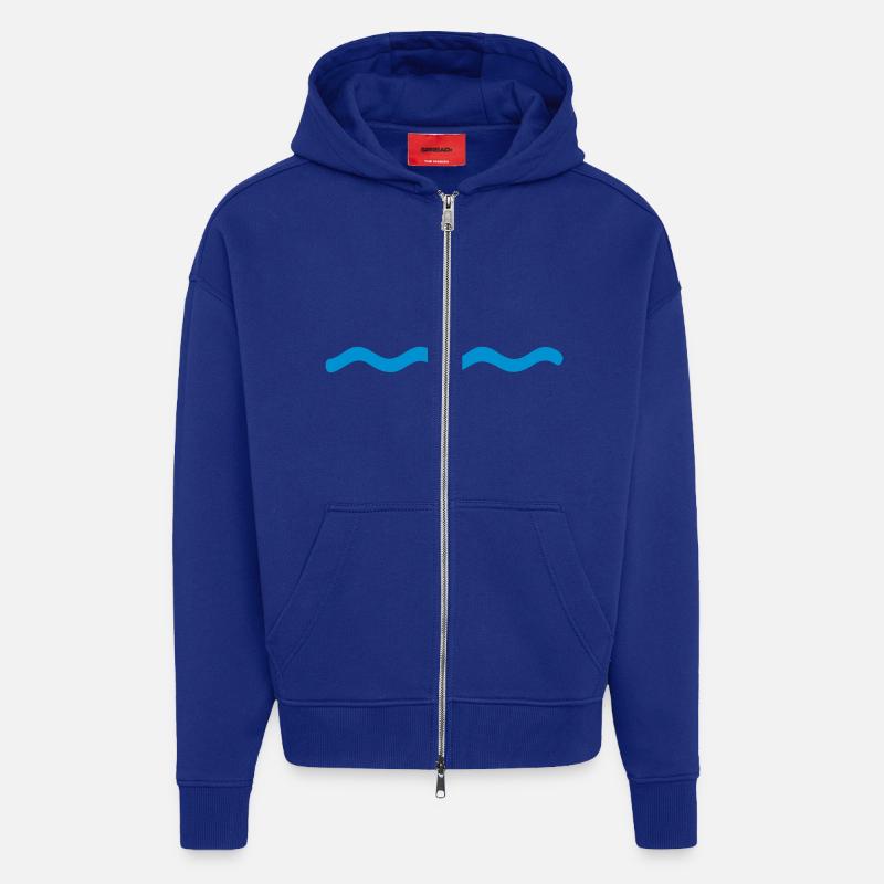 eau - Veste à capuche bio épaisse oversize fabriqué en UE - Iconic Blue