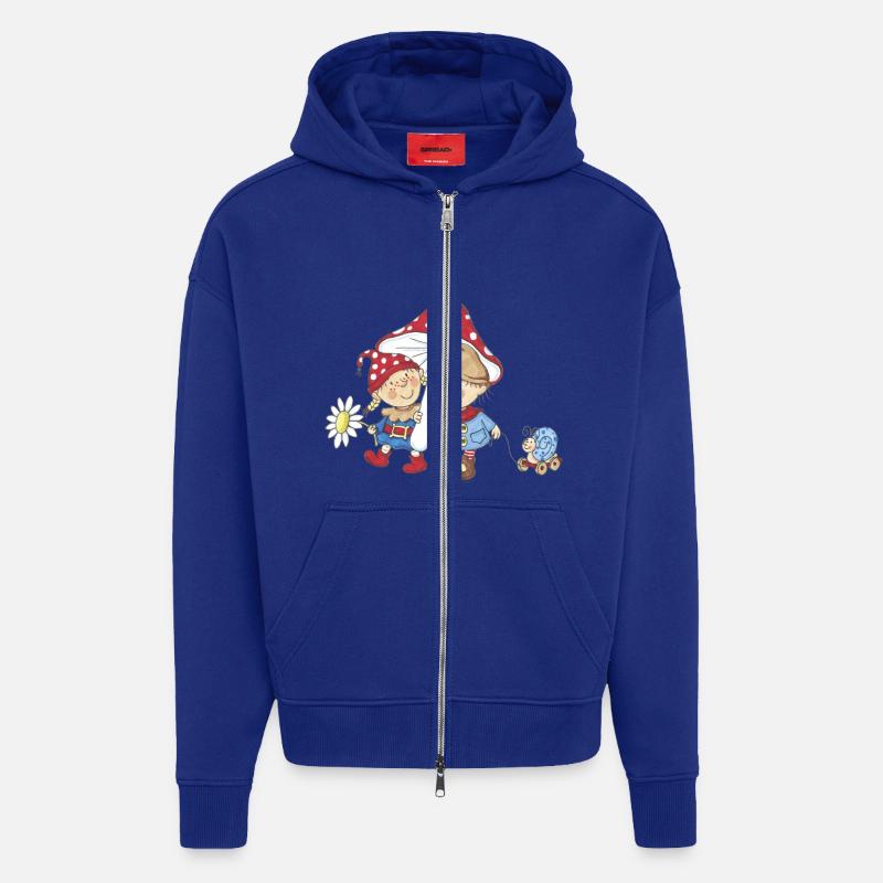 Wichtel_05 - Veste à capuche bio épaisse oversize fabriqué en UE - Iconic Blue