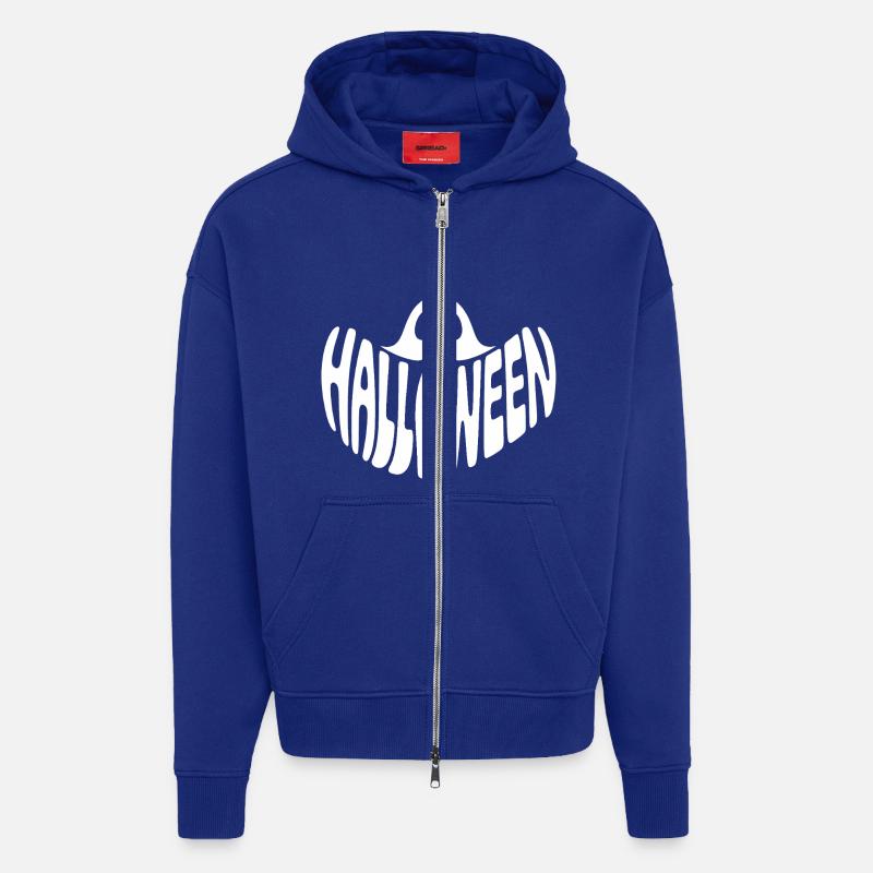 Ghost - Logo d’Halloween cool - Veste à capuche bio épaisse oversize fabriqué en UE - Iconic Blue