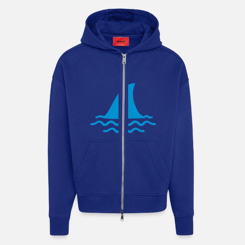 Requin - Veste à capuche bio épaisse oversize fabriqué en UE - Iconic Blue