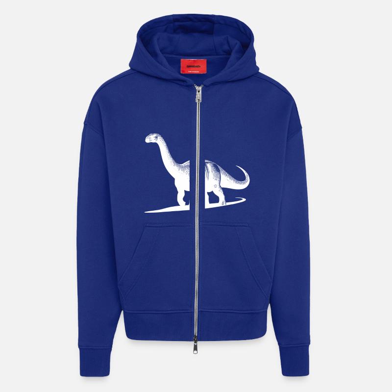 Dinosaure géant Dino Brachiosaurus - Veste à capuche bio épaisse oversize fabriqué en UE - Iconic Blue