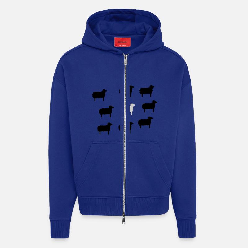 sheep, lamb, lambs, wool, black, goat, stupid - Zip Hoodie - made by SPREAD - Iconic Blue