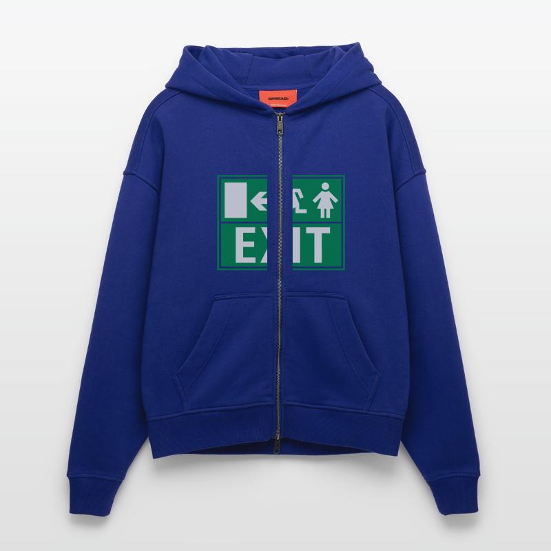 EXIT (FIRE EXIT) Veste à capuche bio épaisse oversize fabriqué en UE