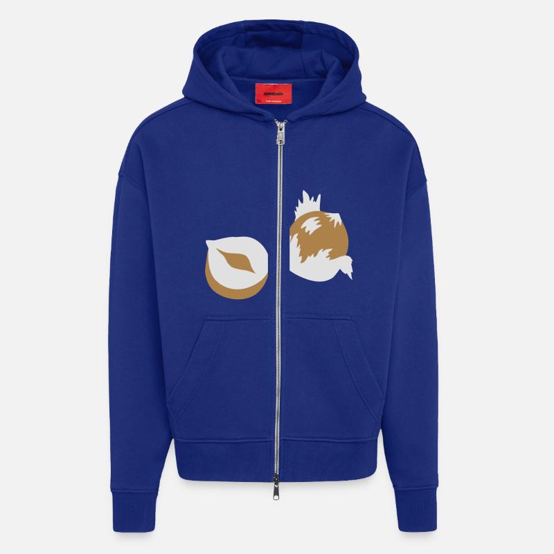Écrou - Noix - Nuts - 2C - Veste à capuche bio épaisse oversize fabriqué en UE - Iconic Blue