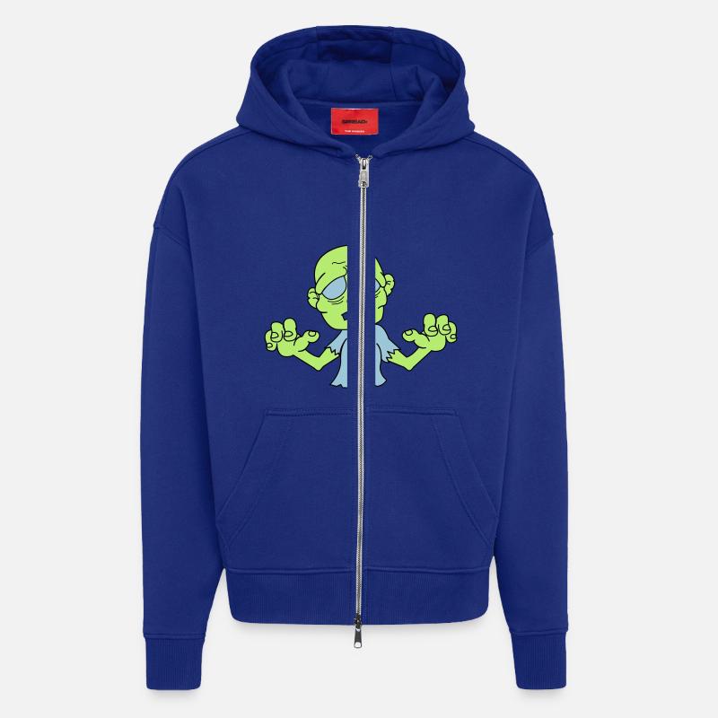 zombie_2 - Veste à capuche bio épaisse oversize fabriqué en UE - Iconic Blue