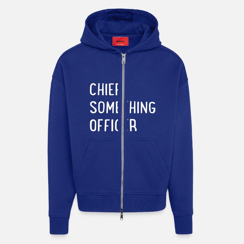Chef de quelque chose - Veste à capuche bio épaisse oversize fabriqué en UE - Iconic Blue