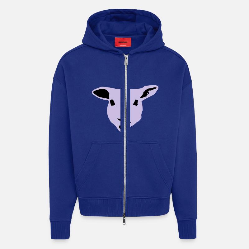sheep, lamb - Veste à capuche bio épaisse oversize fabriqué en UE - Iconic Blue