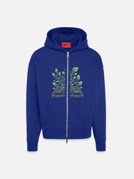 ctrl alt plant garden design - Zip Hoodie - made by SPREAD - Iconic Blue