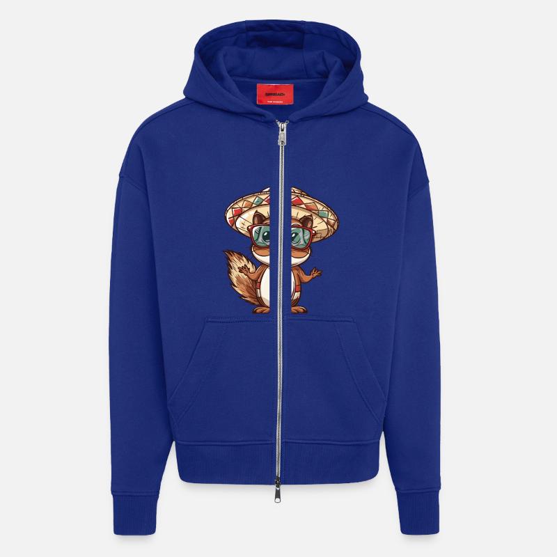 Squirrel Comic Funny Sombrero - Zip Hoodie - made by SPREAD - Iconic Blue