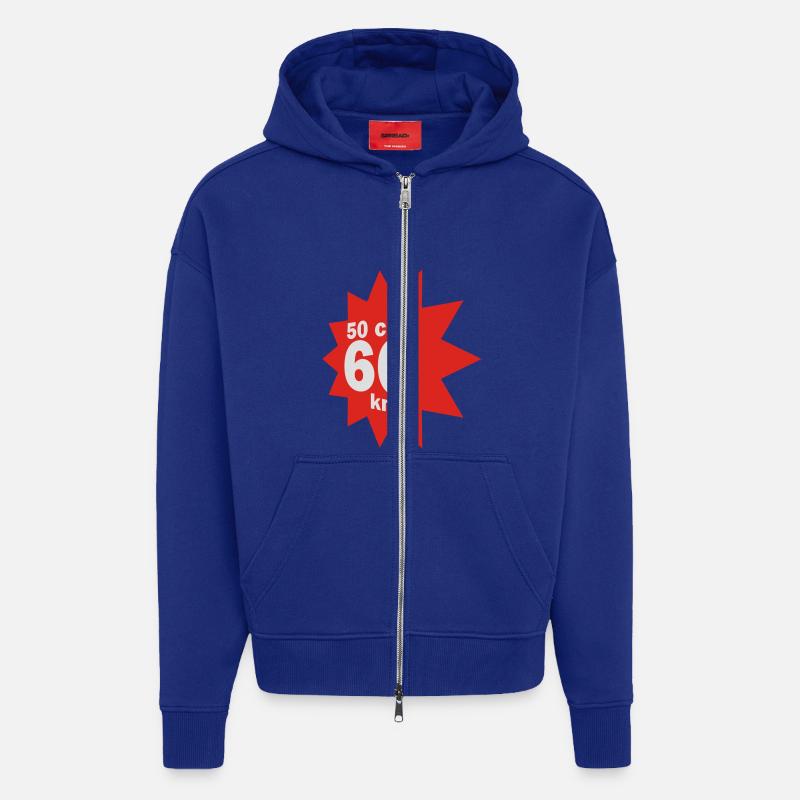50 cc, 60 kmh - Veste à capuche bio épaisse oversize fabriqué en UE - Iconic Blue