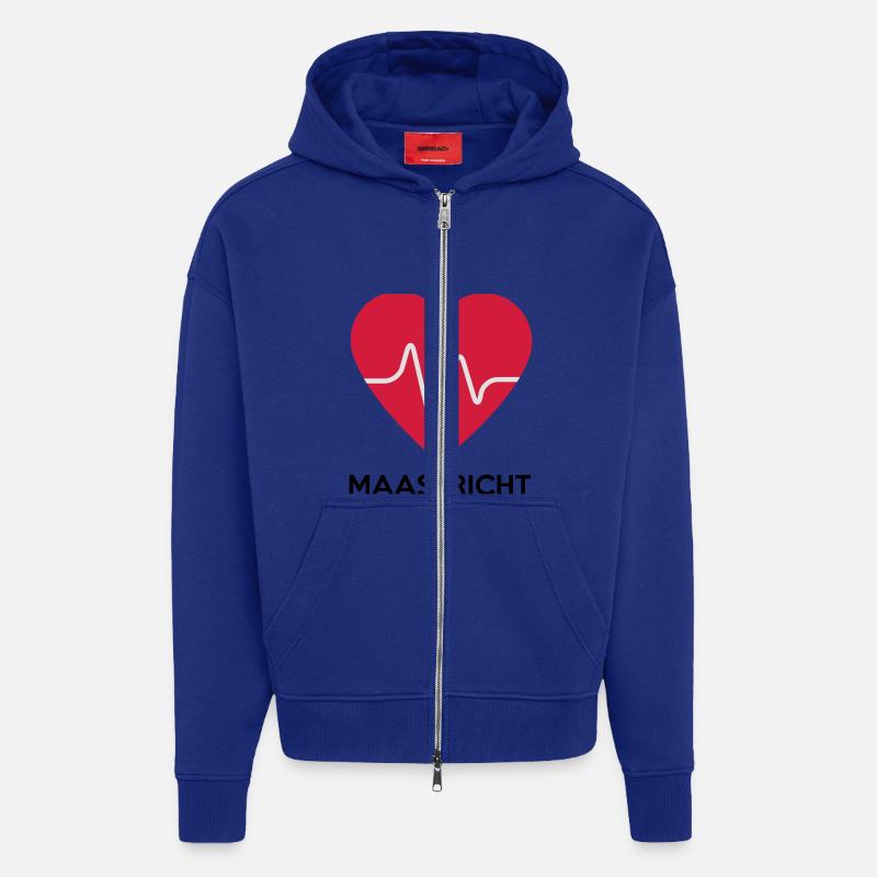 coeur de Maastricht - Veste à capuche bio épaisse oversize fabriqué en UE - Iconic Blue