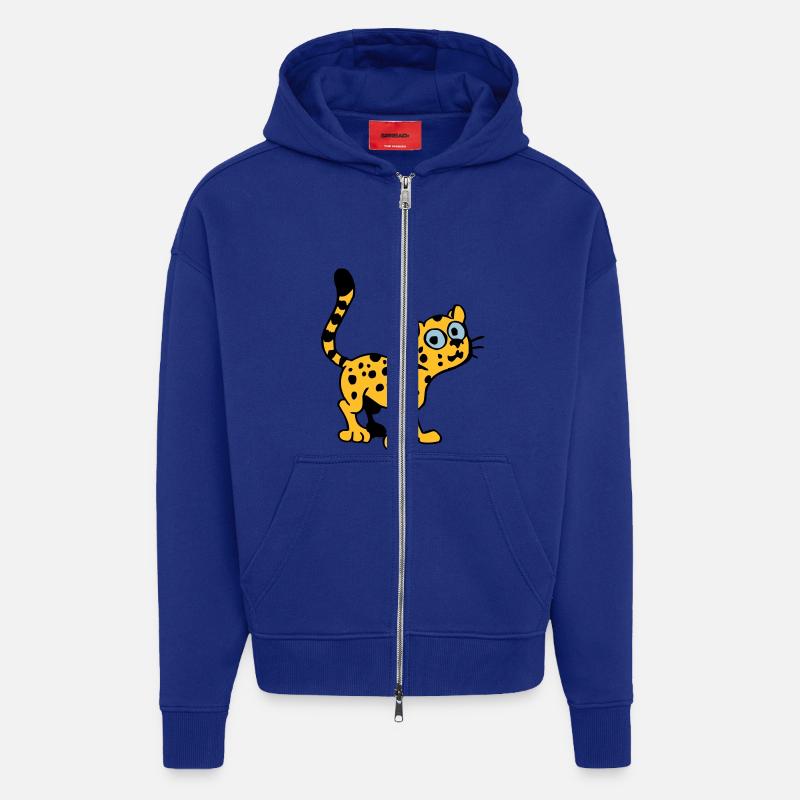 Bébé Léopard - Veste à capuche bio épaisse oversize fabriqué en UE - Iconic Blue