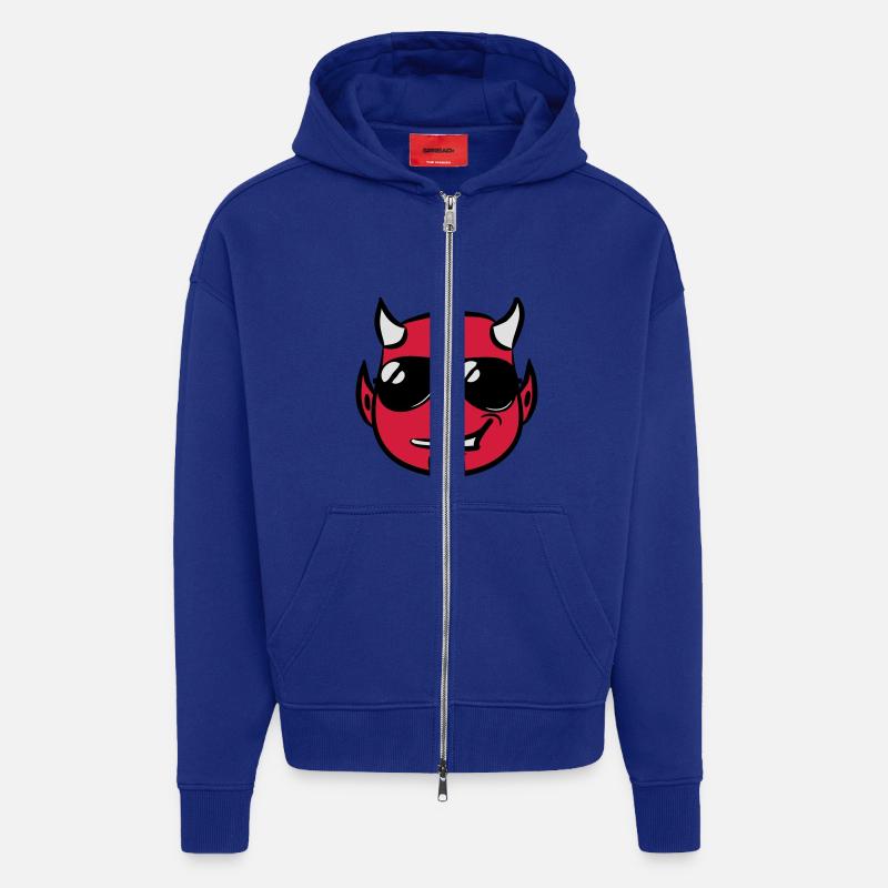 Devil deceitful goatee sunglasses - Zip Hoodie - made by SPREAD - Iconic Blue