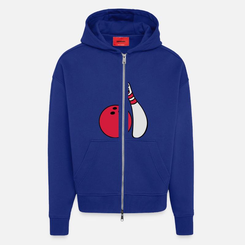 Cheeky Comic Bowling Pin - Veste à capuche bio épaisse oversize fabriqué en UE - Iconic Blue