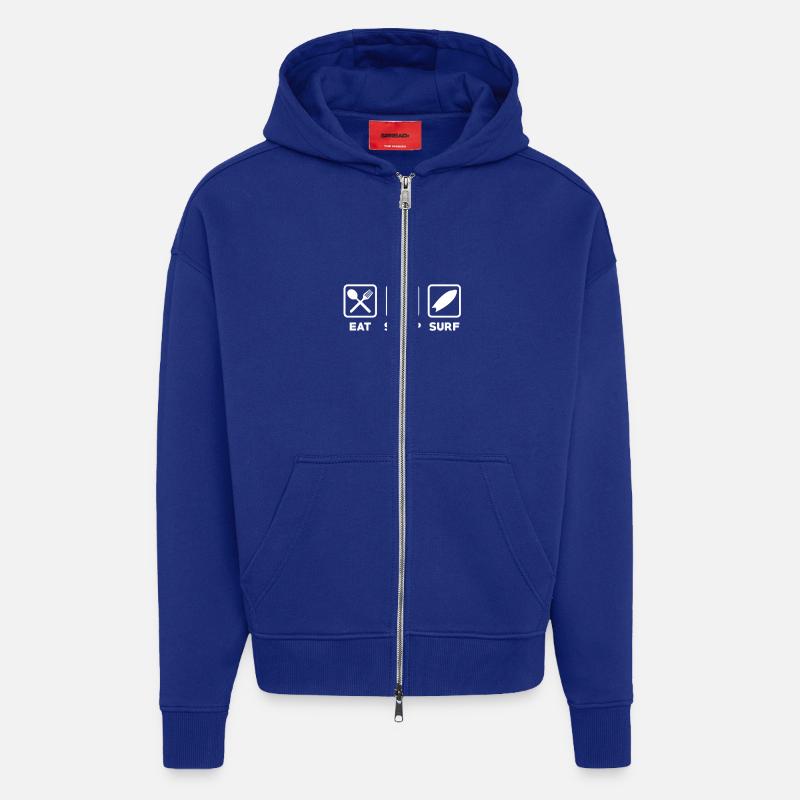 surfeur - Veste à capuche bio épaisse oversize fabriqué en UE - Iconic Blue