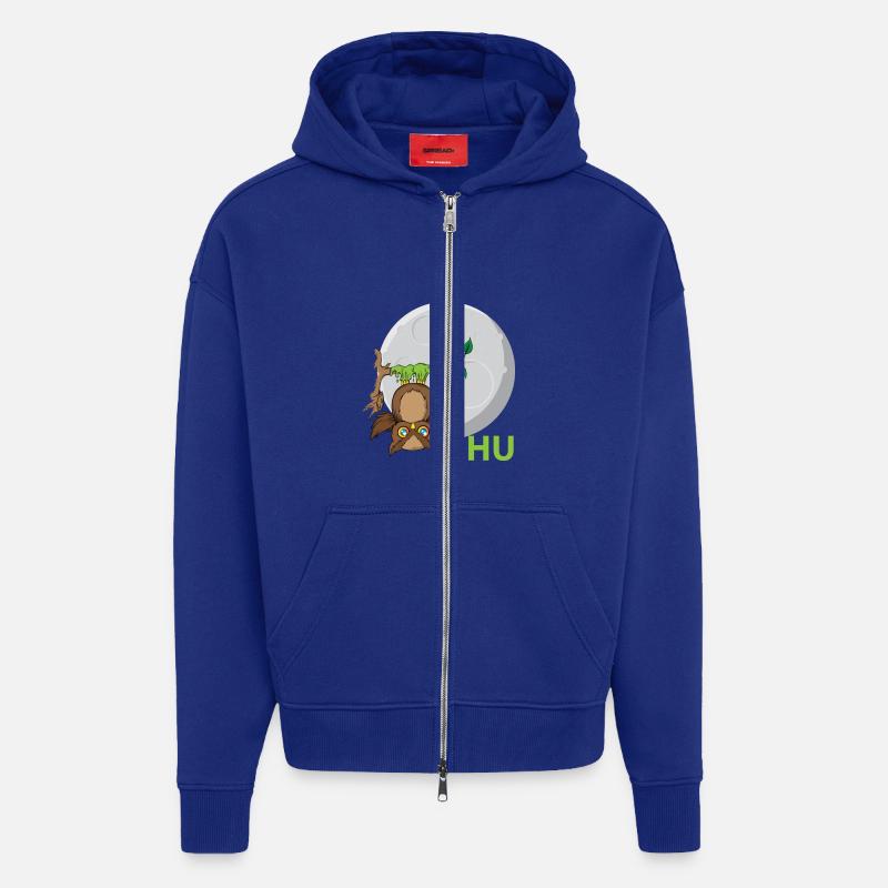 Uhu Eule Vogel Kleber - Zip Hoodie - made by SPREAD - Iconic Blue