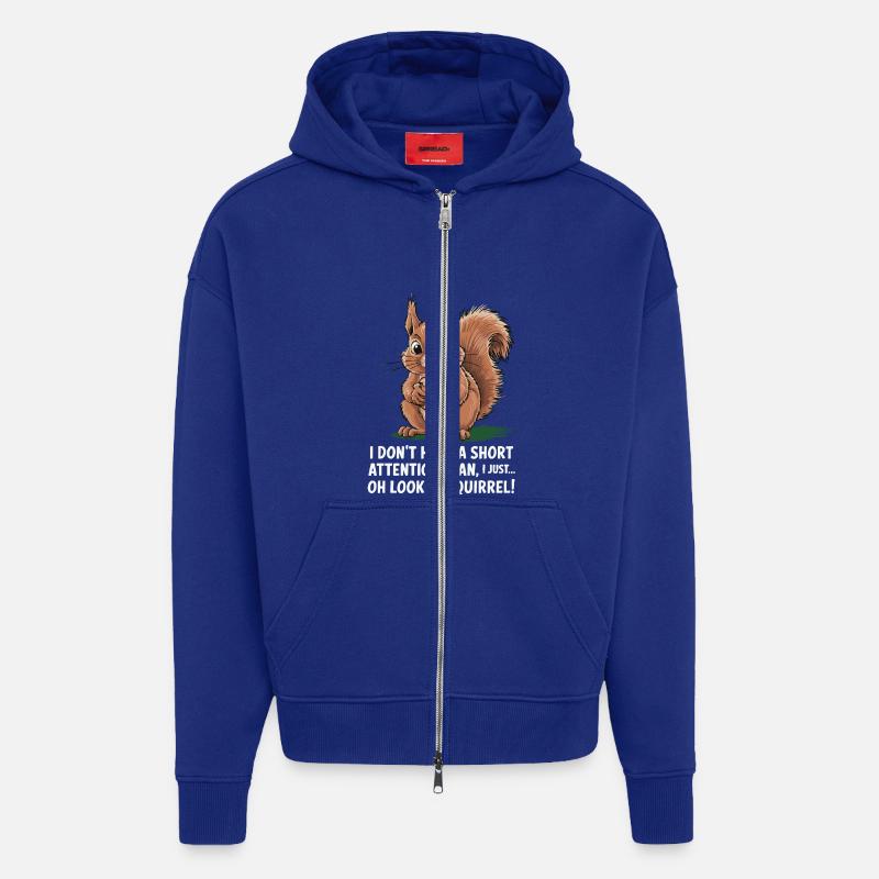 ADHD? Oh look, a squirrel! - Zip Hoodie - made by SPREAD - Iconic Blue