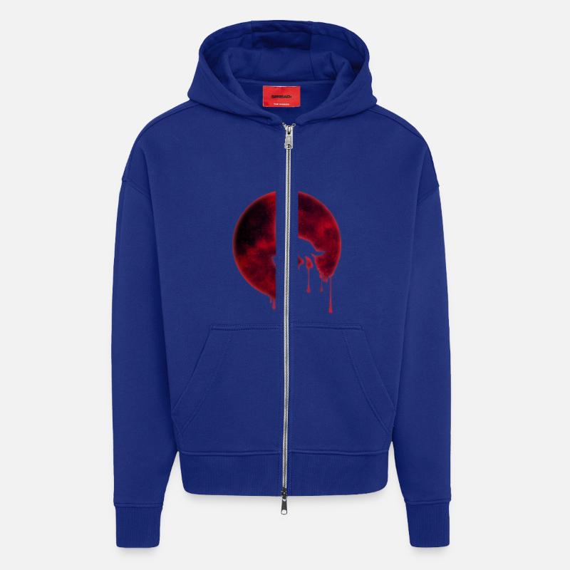 Blut Mond Heulender Wolf - Zip Hoodie - made by SPREAD - Iconic Blue