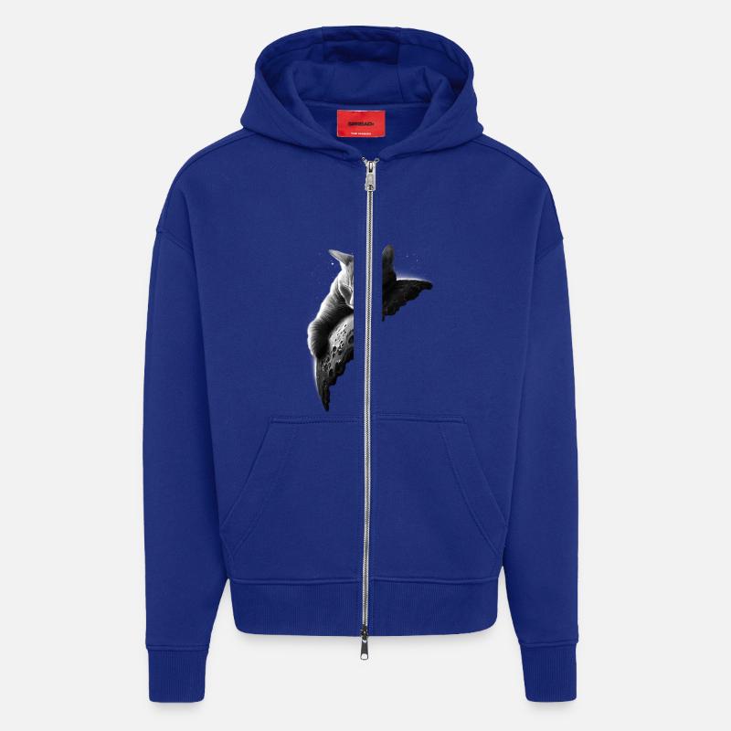 MOONCAT 2 (Wählen Sie Schwarz) - Zip Hoodie - made by SPREAD - Iconic Blue