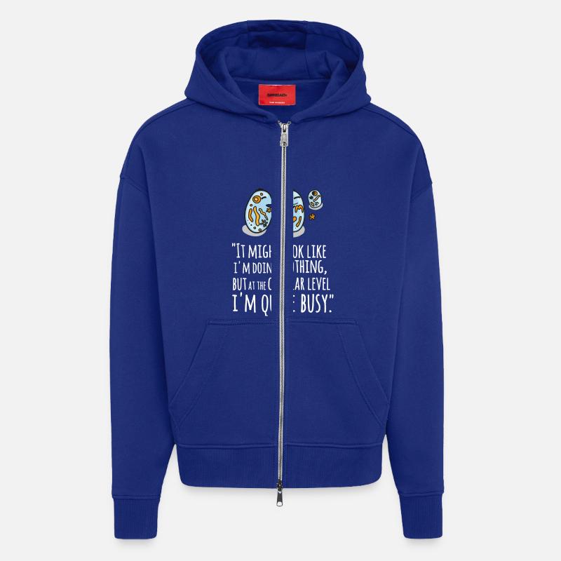 It Might Look Like I'm Doing Nothing... - Veste à capuche bio épaisse oversize fabriqué en UE - Iconic Blue