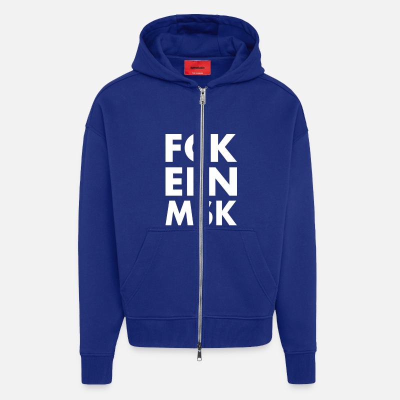Fck eln msk - Veste à capuche bio épaisse oversize fabriqué en UE - Iconic Blue