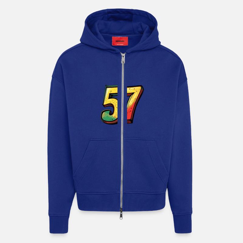 Bande dessinée 57 numéros - Veste à capuche bio épaisse oversize fabriqué en UE - Iconic Blue