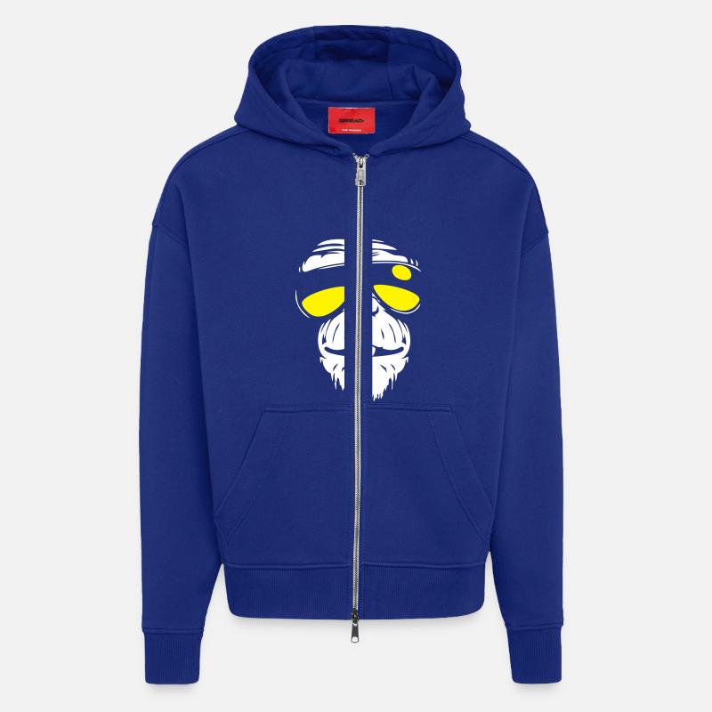 Cool Monkey - Singe cool - Veste à capuche bio épaisse oversize fabriqué en UE - Iconic Blue