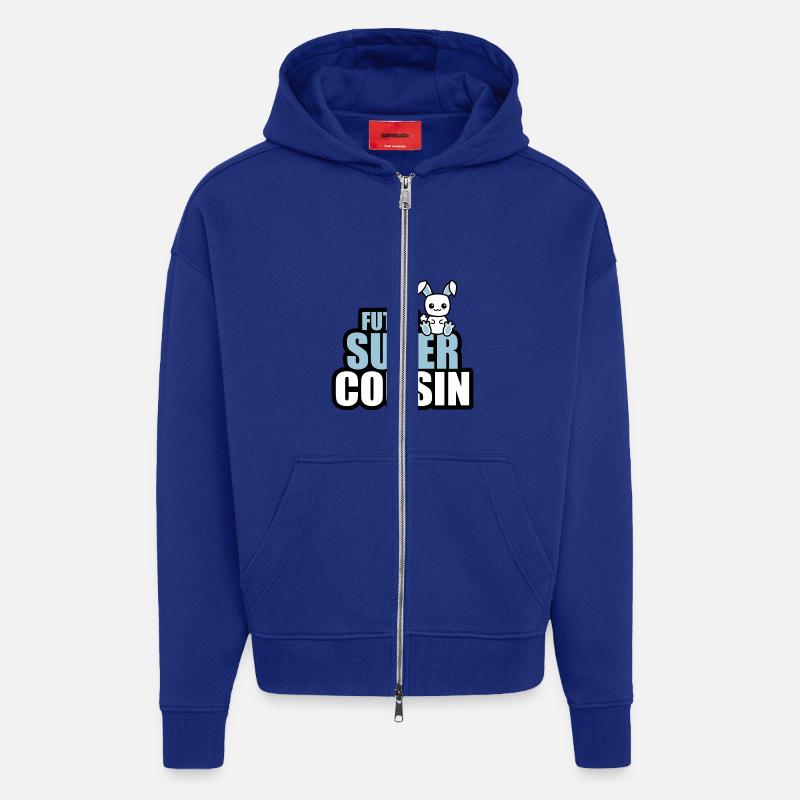 futur super cousin - Veste à capuche bio épaisse oversize fabriqué en UE - Iconic Blue